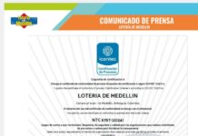 La Lotería de Medellín es la primera del país certificada en la norma técnica NTC 6767 de 2024, lo que garantiza seguridad, calidad y transparencia en sus sorteos territoriales
